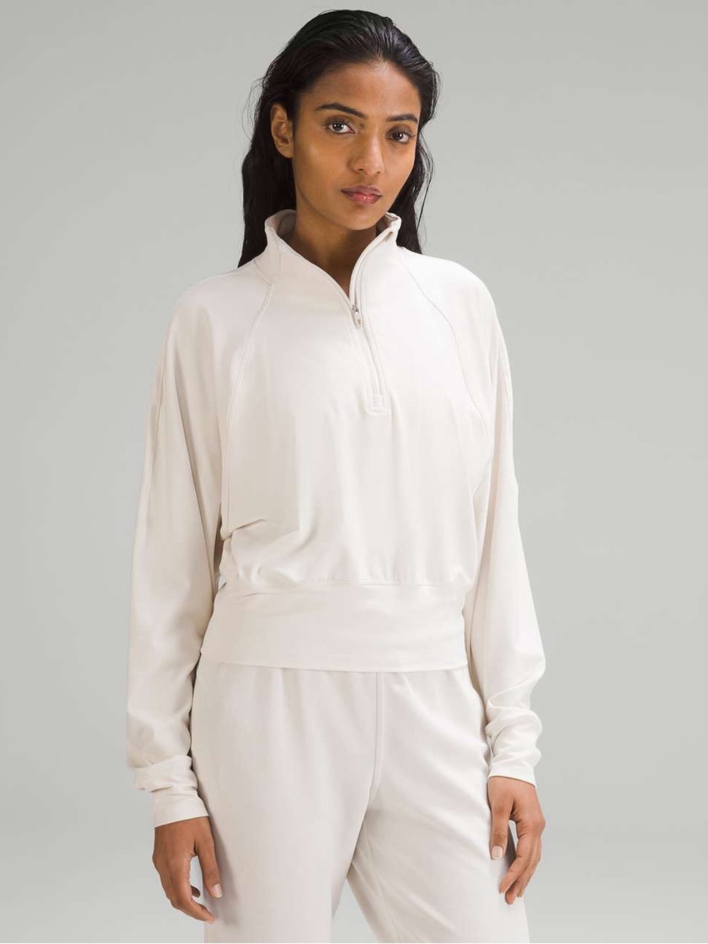 Lululemon Ready To Rulu Half Zip Pullover in White Opal